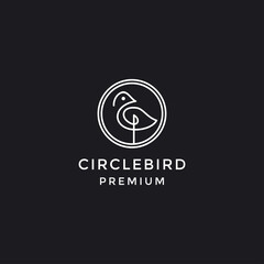 Creative Wild Bird Falcon Hawk in circle Logotype concept icon. in black background.