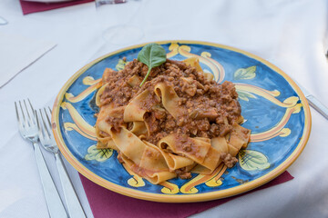 Tagliatelle with Sicilian ragu