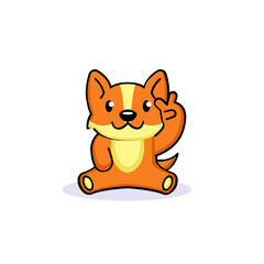 Cute dog funny and happy mascot design