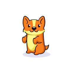 Cute dog funny and happy mascot design