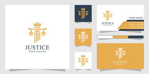 Fototapeta premium Law firm king logo and business card inspiration