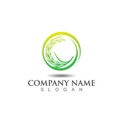 Farming ecology green nature logo design template, Agriculture icon
