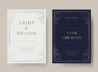 Luxury vintage golden vector invitation card template