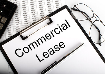 Paper with Commercial Lease on a table