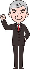 やる気あふれるビジネスマンの全身イラスト