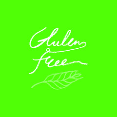 Handwritten text Gluten free icon vector. Handwritten badge gluten-free 100% guarantee. Healthy eating symbol with crayon texture effect. Allergen free sign. Emblem for green products label. Bread pac