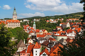 The roof of Czesky Krumlov medieval city