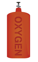 Oxygen bottle gas. vector illustration