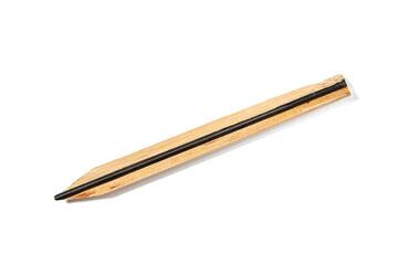 Longitudinal section of a pencil with the kernel inside. Isolated office supply in details