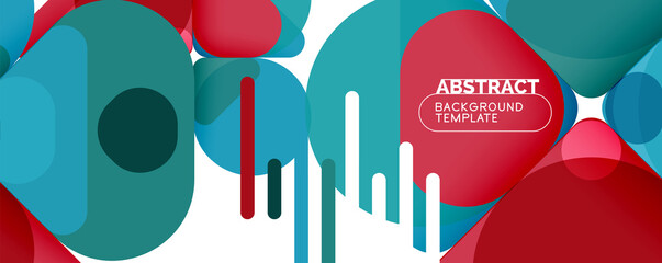 Modern geometric round shapes and dynamic lines, abstract background. Vector illustration for placards, brochures, posters and banners