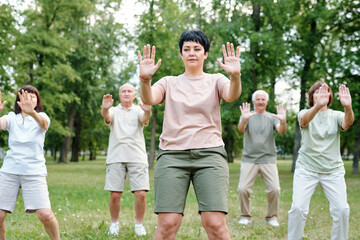 People exercising outdoors