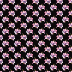 Fototapeta na wymiar Watercolor seamless pattern with summer flowers. Seamless digital paper, scrapbooking, planner, wallpaper, digital background. Textile design. 