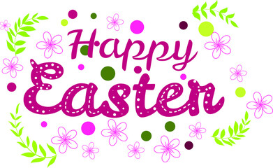 Poster and banner template with 3d realistic Easter eggs and leaves. Promotion, shopping, greetings, and presents for Easter Day