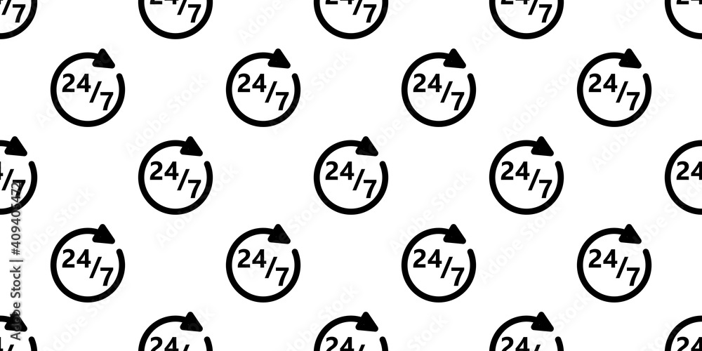 Poster seamless 24 7 icon pattern, repeats vertically and horizontally
