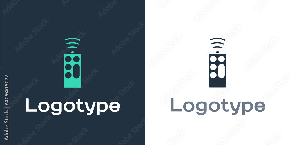 Poster logotype remote control icon isolated on white background. logo design template element. vector.