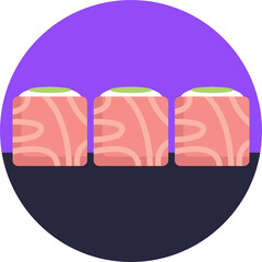 Japanese food icon.  Sushi icon. Vector illustration. 