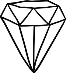 diamond sign, vector illustration for drains, executed in the doodle technique, hand drawing