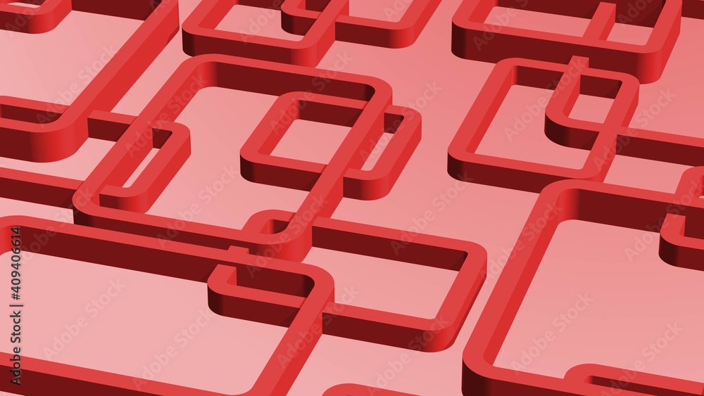 Aufkleber modern design of graphic elements in red color - rectangle frames arranged in ornament structure - 3