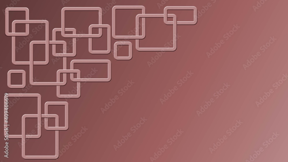 Poster modern design of graphic elements in red color - rectangle frames arranged in ornament structure on 