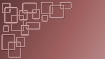 Modern design of graphic elements in red color - rectangle frames arranged in ornament structure on background with gradient - space for your text - 3D Illustration