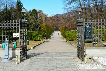 Il cimitero di Montorfano in provincia di Como, Lombardia, Italia.