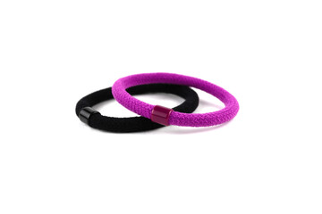 Pink and black elastic band for hair