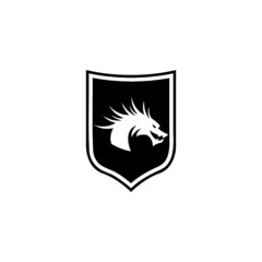 Dragon shield logo design isolated on white background