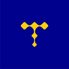 Simple tech T logo design