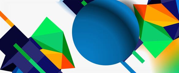 Trendy 3d geometric composition, design template for business or technology presentation, internet poster or web brochure cover