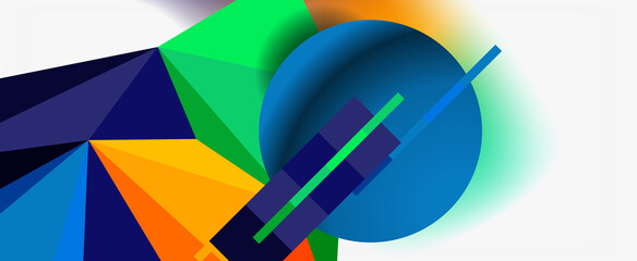 Trendy 3d geometric composition, design template for business or technology presentation, internet poster or web brochure cover