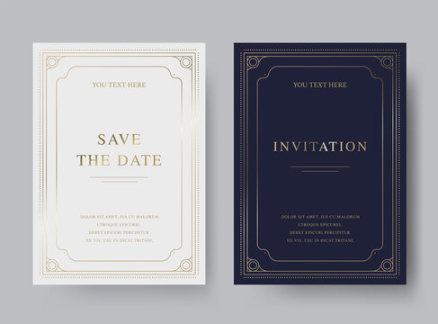 Luxury vintage golden vector invitation card template 