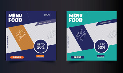 Food Social Media Banner Design Template	
