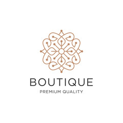 Flower logo design vector. Universal boutique logo.