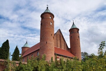 Defensive Church of St. John the Baptist and St. Roch in Brochów in Poland from the mid-16th century