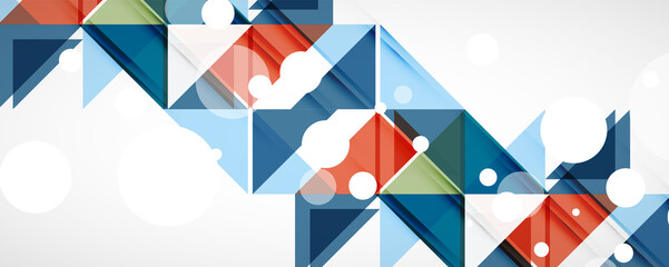 Geometric abstract background. Techno color triangle shapes. Vector illustration for covers, banners, flyers and posters and other designs