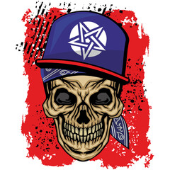 Gothic sign with skull, grunge vintage design t shirts
