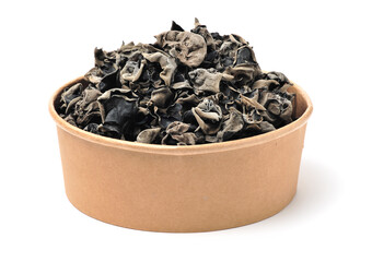 black fungus on white background