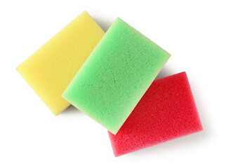 dishwashing sponges on a white background