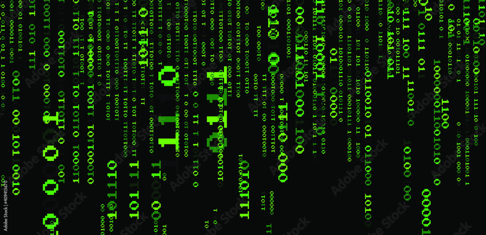 Poster Texture composed by a sequence of zero and one number. Abstract futuristic cyberspace with binary code, matrix background with digits.