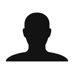 Human head shape vector icon. Person profile silhouette sign. Anonymous face user symbol. Avatar portrait logo. Clip-art illustration.