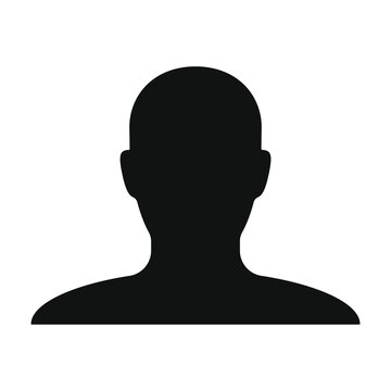 Human head shape vector icon. Person profile silhouette sign. Anonymous face user symbol. Avatar portrait logo. Clip-art illustration.