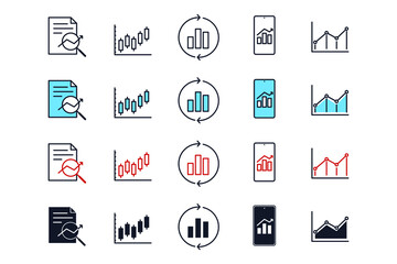 Data analytic set icon. Infographic icons. Financial Analytics pack symbol vector illustration.