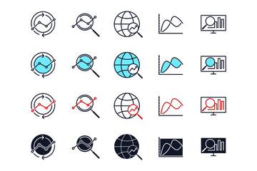 Data analytic set icon. Infographic icons. Financial Analytics pack symbol vector illustration.