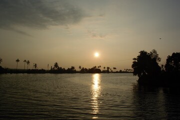sunset over the river