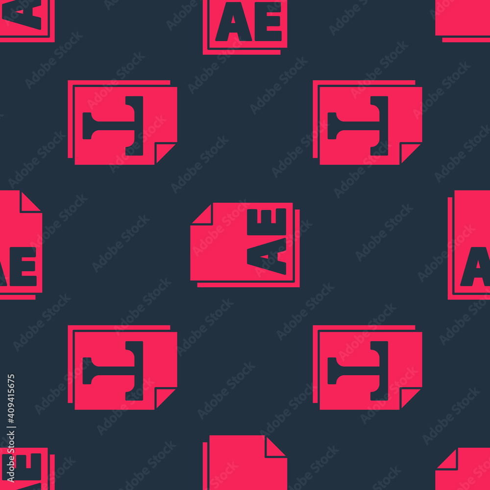 Poster set text file document and ae file document on seamless pattern. vector.