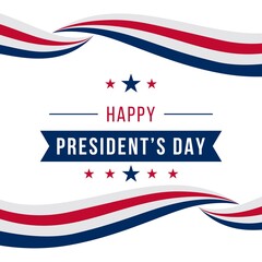 Happy presidents day design concept with simple flag isolated background