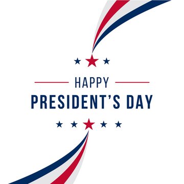 Happy presidents day concept with simple flag isolated background design