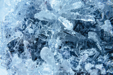 crystals close up. crystal texture. Frozen water