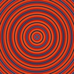 Orange blue yellow white abstract kaleidoscope background from circles. Digitally generated image in psychedelic meditative style. Elegant knitted fabric texture imitation. Decorative concepts. 