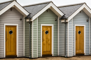 Very upmarket beach huts in Shaldon, Devon